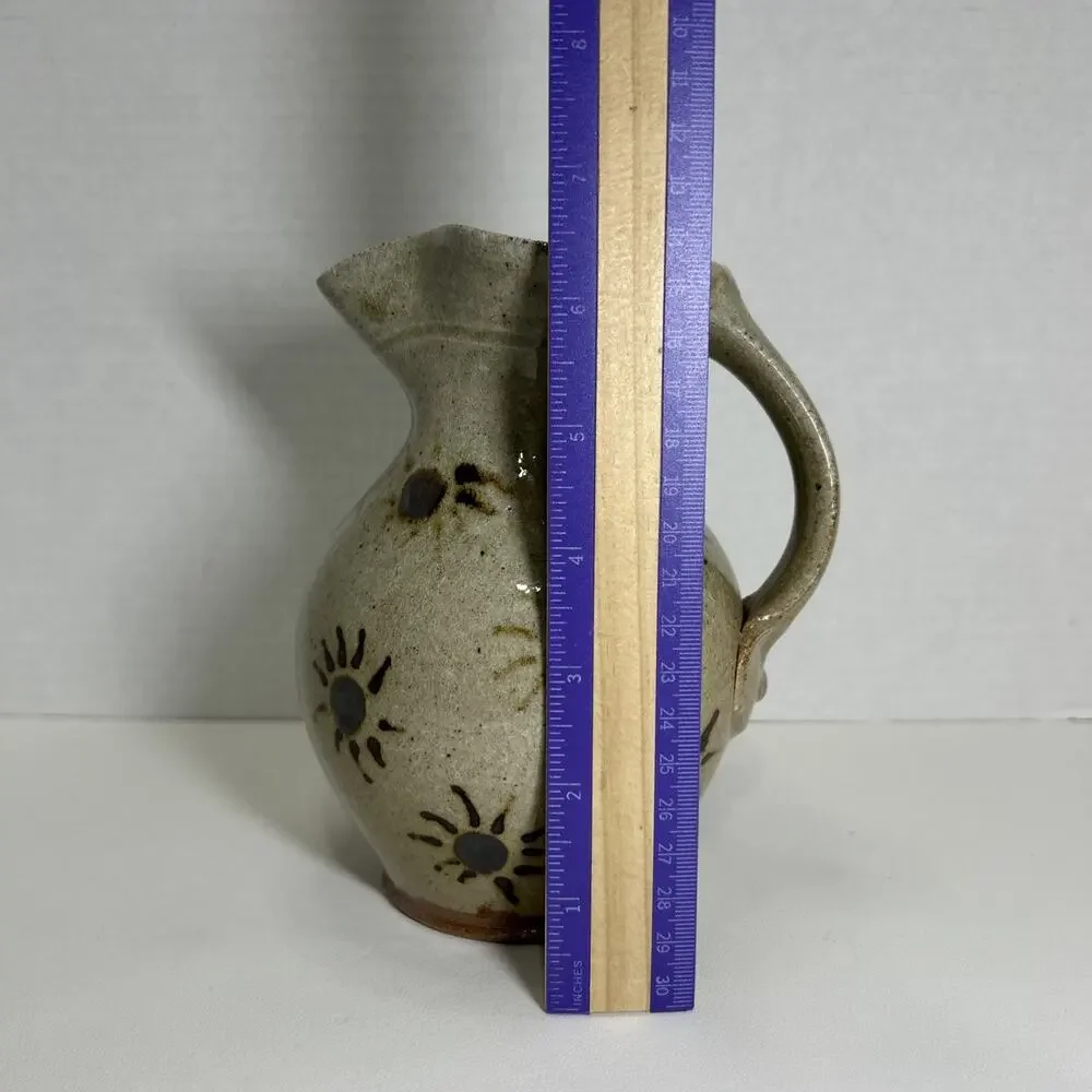 Mark Hewitt Multicolored Pitcher Glass Run 6.5”H x 5.5”W North Carolina Pottery